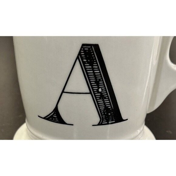 Anthropologie Monogram Mug Initial Letter A Coffee Cup Shaving Style Cup - Picture 2 of 3
